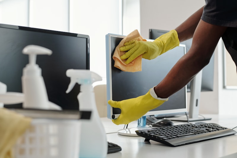 Person performing professional cleaning
